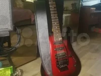 Гитарный ремень из черной двойной кожи со вставкой внутри  с пряжкой