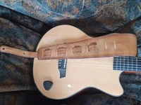 Гитарный ремень из натуральной кожи с декоративной строчкой