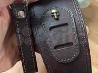 Гитарный ремень натуральная кожа с карманом для медиаторов и кончо