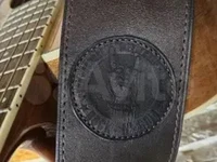 Гитарный ремень из натуральной кожи с эмблемой, толщина 4 мм