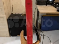 Гитарный ремень из красной натуральной кожи