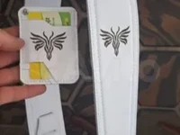 Гитарный ремень из двойной белой кожи с индивидуальным логотипом