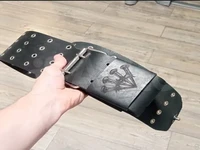 Гитарный ремень из натуральной кожи с люверсами и пряжкой