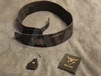 Гитарный ремень из натуральной кожи с золотым логотипом