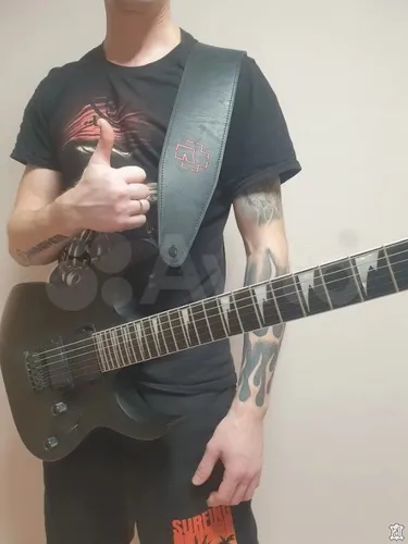 Гитарный ремень широкий и з натуральной кожи, толщиной 4 мм