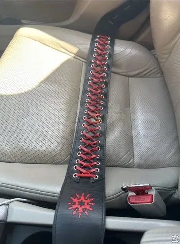 Гитарный ремень из двойной кожи в стиле Пауль Ландерс со шнуровкой