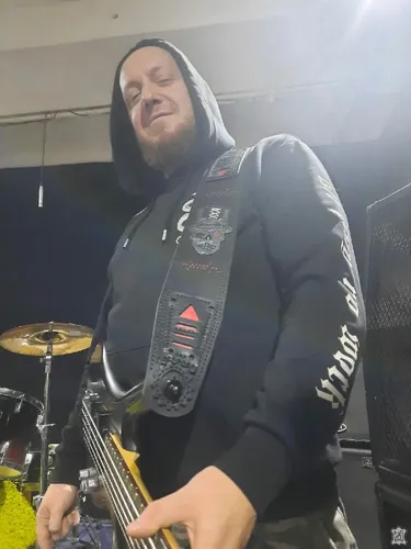 Гитарный ремень в стиле стимпанк из натуральной кожи